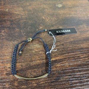 BOGO💖KUMAM 14k Gold Plated Black Cord Bracelet